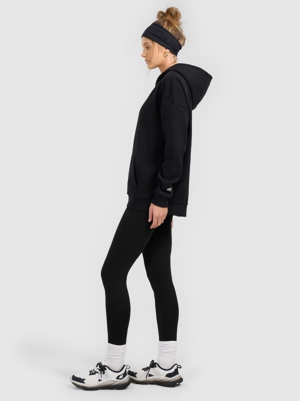 Legginsy dzianinowe do jogi i pilatesu 4F - Czarny