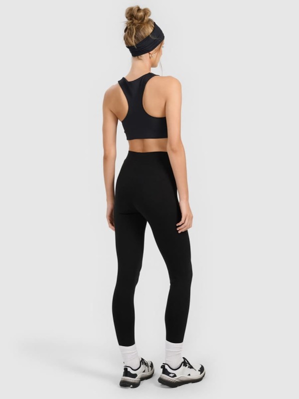 Legginsy dzianinowe do jogi i pilatesu 4F - Czarny