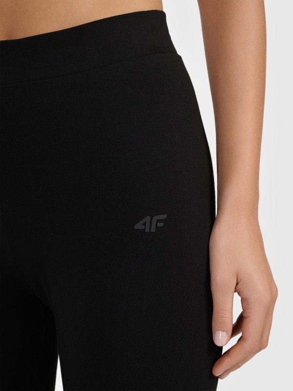 Legginsy dzianinowe do jogi i pilatesu 4F - Czarny