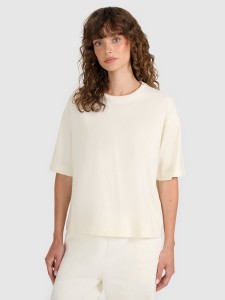 Koszulka do jogi oversize 4F - Beżowy