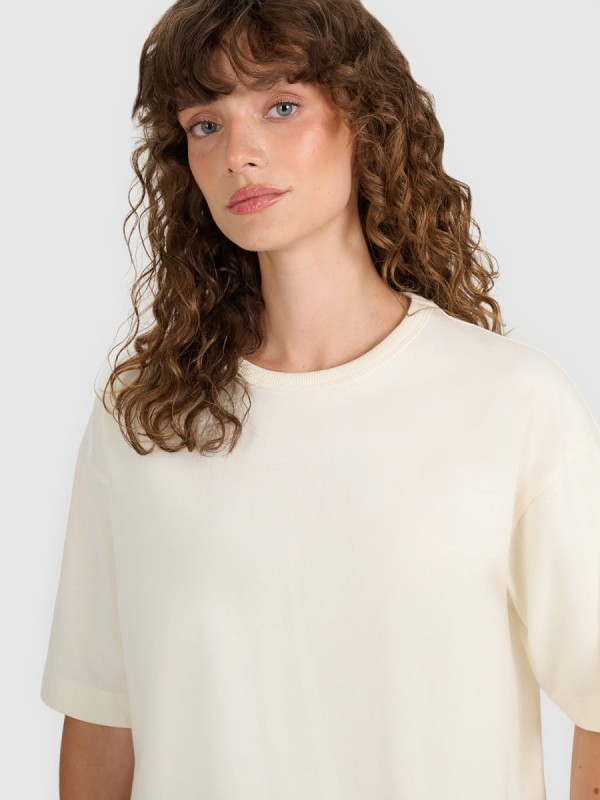 Koszulka do jogi oversize 4F - Beżowy