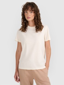 Koszulka do jogi i pilatesu 4F - Beżowy