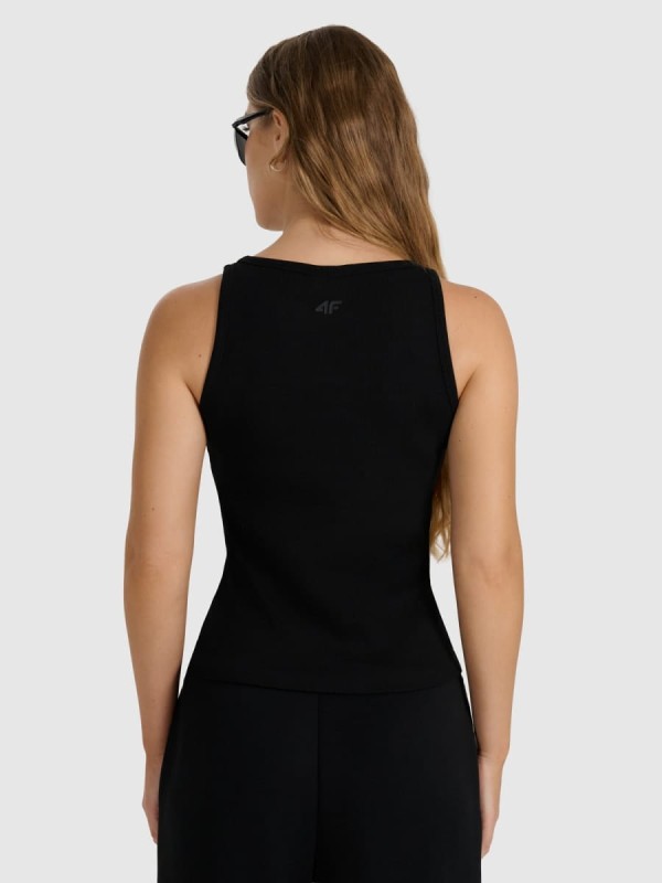 Koszulka top do jogi i pilatesu 4F - Czarny