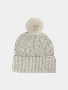 Czapka zimowa damska 4F - beżowa