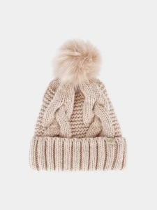 Czapka zimowa damska 4F - beżowa