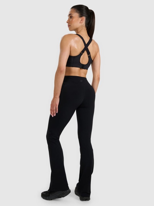 Spodnie do jogi i pilatesu z szerokimi nogawkami - Czarny