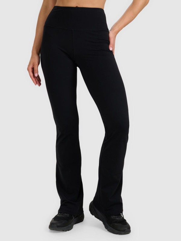 Spodnie do jogi i pilatesu z szerokimi nogawkami - Czarny