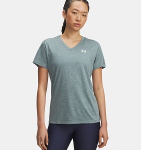 Koszulka do jogi i pilatesu damska Under Armour V-Neck - szary