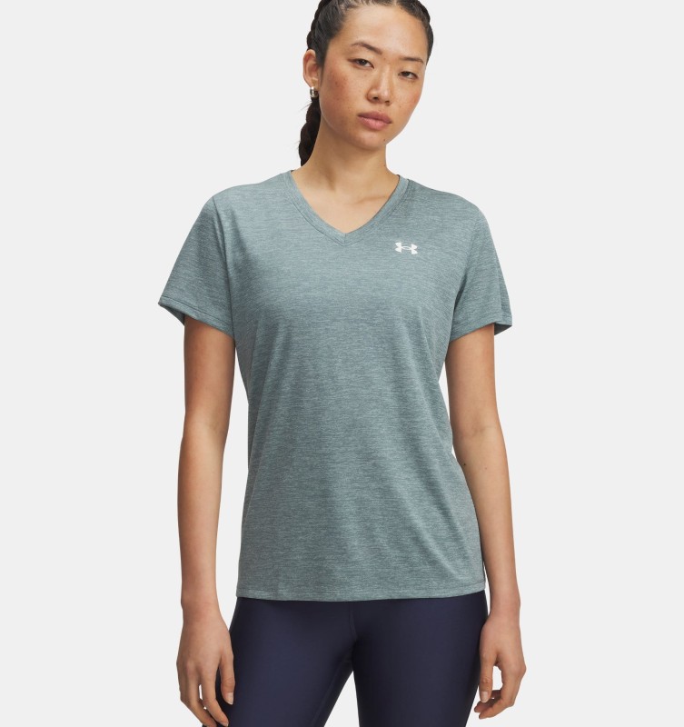 Koszulka do jogi i pilatesu damska Under Armour V-Neck - szary