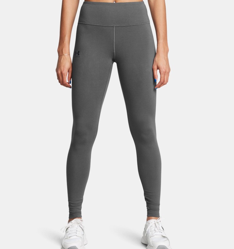 Legginsy damskie do jogi i pilatesu Under Armour Rival - szary