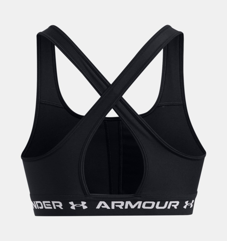 Biustonosz do jogi i pilatesu damski Under Armour Mid Crossback - czarny