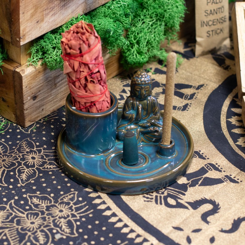 Wielofunkcyjna Podstawka pod Kadzidełka Budda - Niebieska