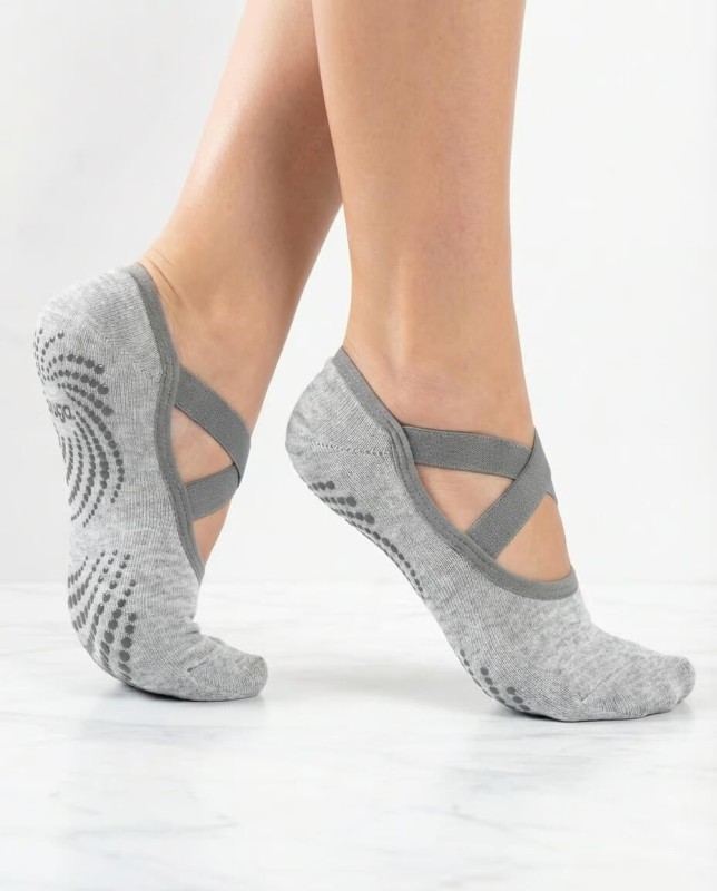 Skarpetki do jogi i pilatesu myga Gripped - szary