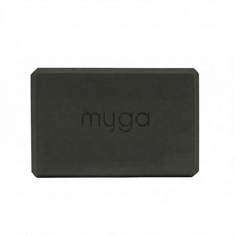 Zestaw do jogi Myga – klocek Foam Block + pasek 2 w 1 - czarny
