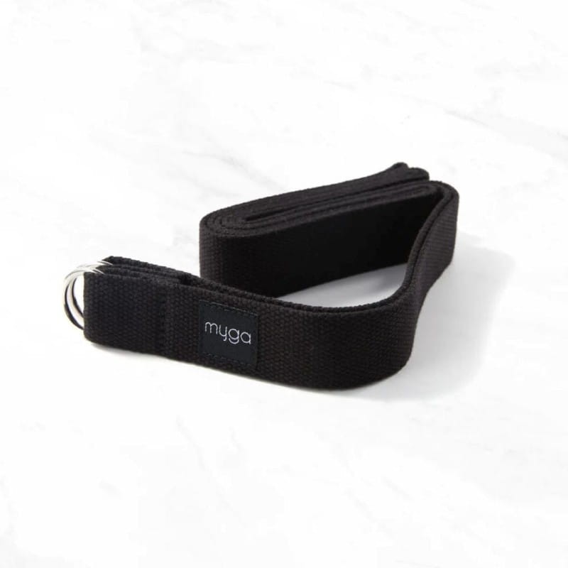 Zestaw do jogi Myga – klocek Foam Block + pasek 2 w 1 - czarny