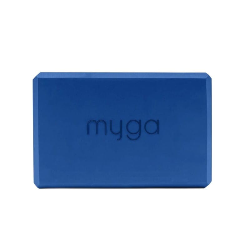 Zestaw do jogi Myga – klocek Foam Block + pasek 2 w 1 - niebieski