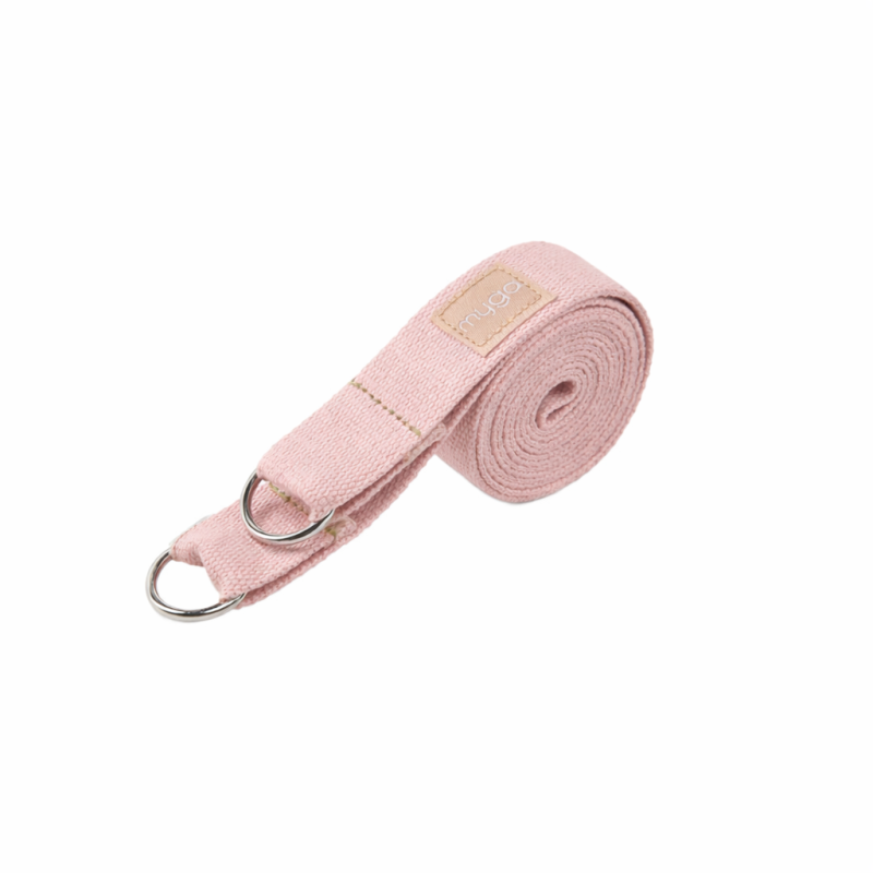 Zestaw do jogi Myga – klocek Foam Block + pasek 2 w 1 - pudrowy róż