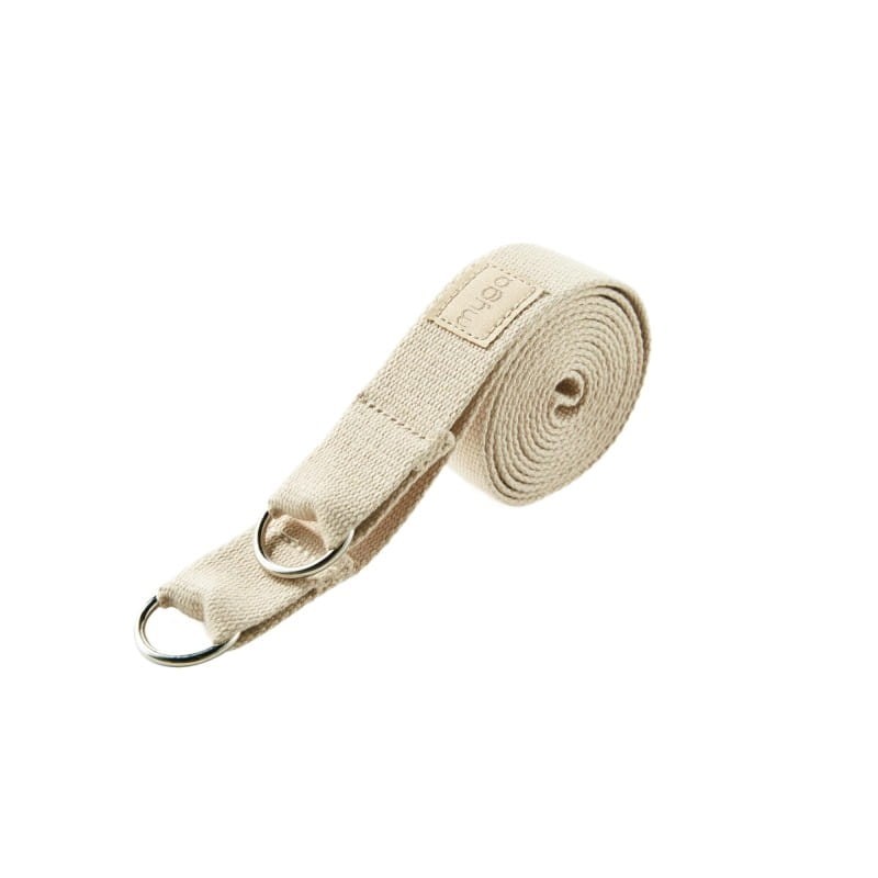 Zestaw do jogi Myga – klocek Foam Block + pasek 2 w 1 - beżowy