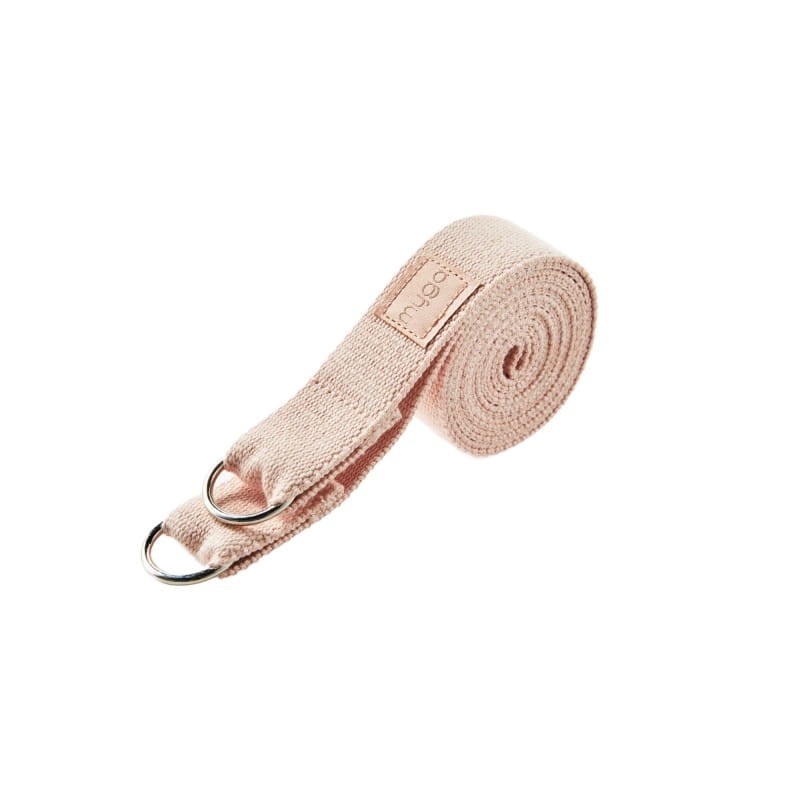 Zestaw do jogi Myga – klocek Foam Block + pasek 2 w 1 - pudrowy