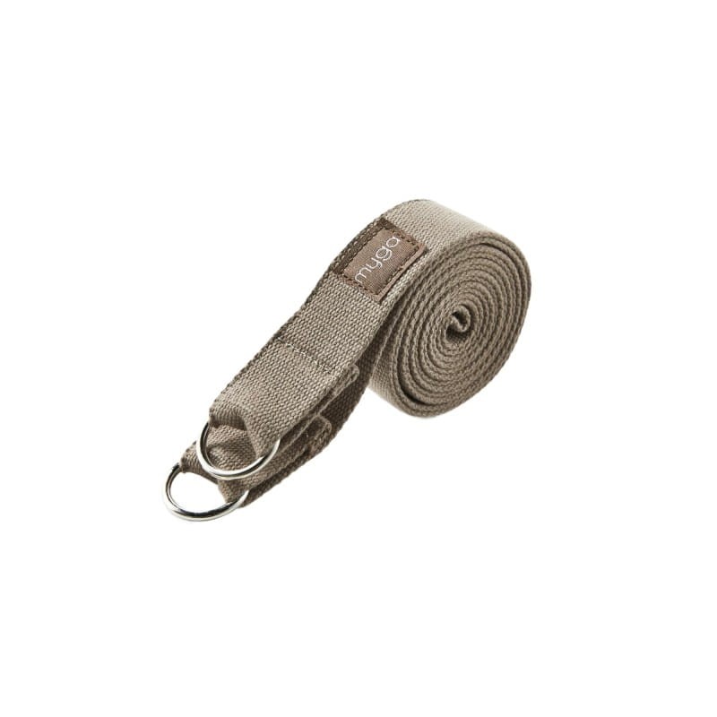 Zestaw do jogi Myga – klocek Foam Block + pasek 2 w 1 - brązowy