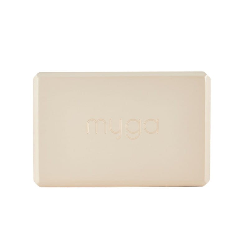 Zestaw do jogi Myga – klocek Foam Block + pasek 2 w 1 - beżowy