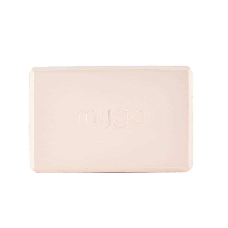 Zestaw do jogi Myga – klocek Foam Block + pasek 2 w 1 - pudrowy
