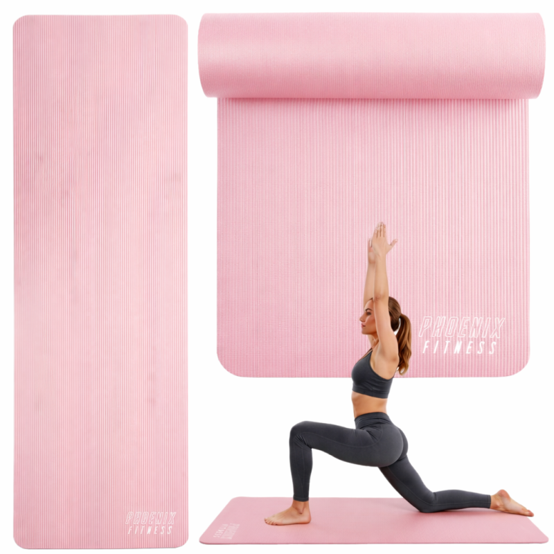 Mata do pilatesu Phoenix Fitness 1cm - różowy