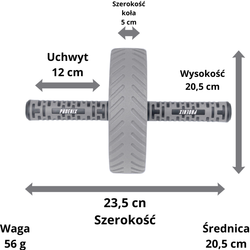 Kółko do ćwiczeń mięśni brzucha, ze stali, pianki EVA i elastomeru