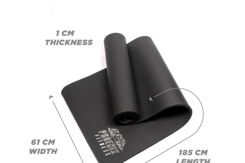 Mata do pilatesu Phoenix Fitness 1cm - czarny