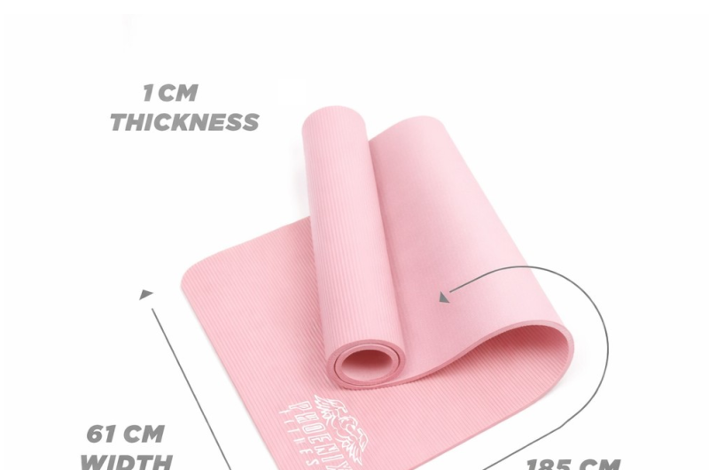 Mata do pilatesu Phoenix Fitness 1cm - różowy