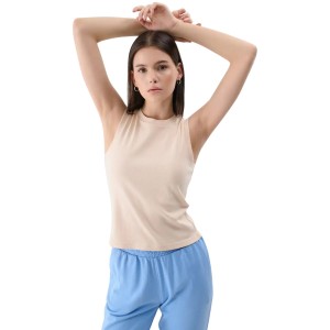 Koszulka top do jogi i pilatesu 4F - Beżowy