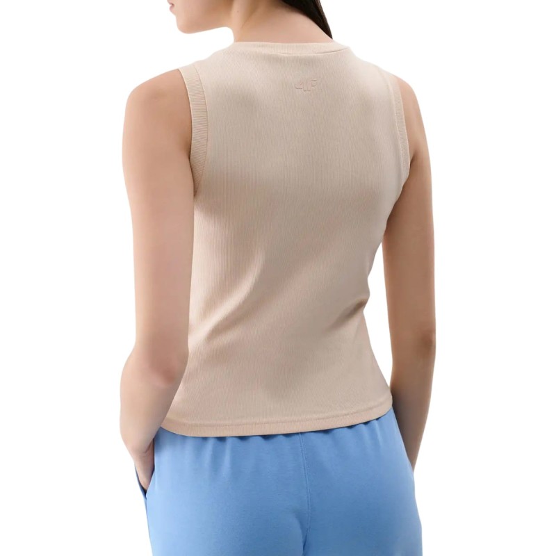 Koszulka top do jogi i pilatesu 4F - Beżowy