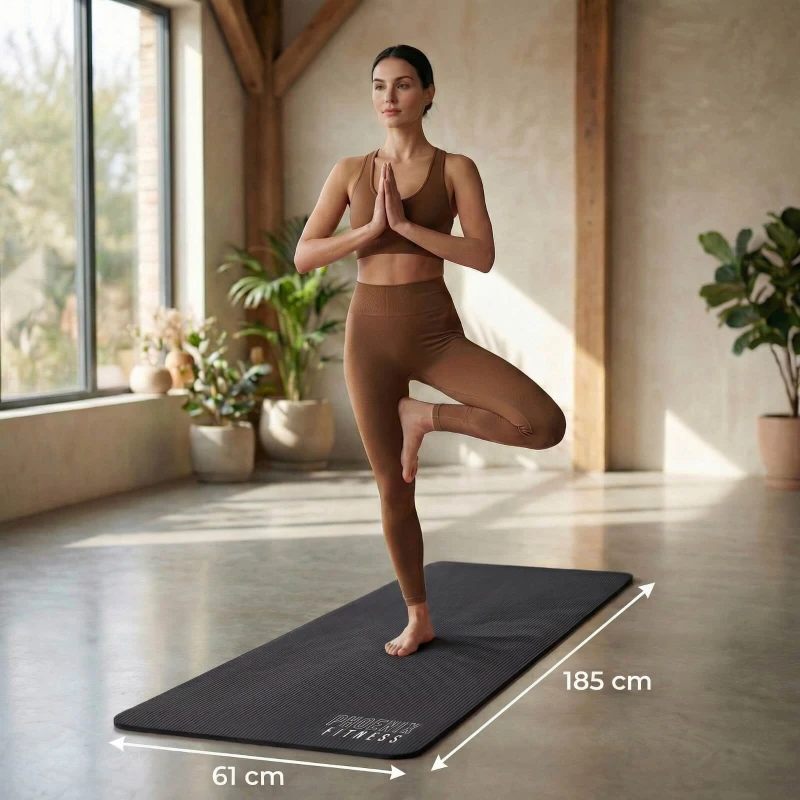 Mata do pilatesu Phoenix Fitness 1cm - czarny