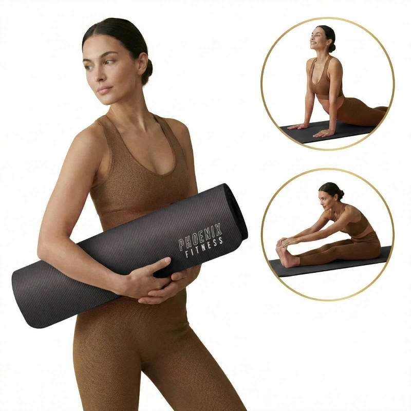 Mata do pilatesu Phoenix Fitness 1cm - czarny