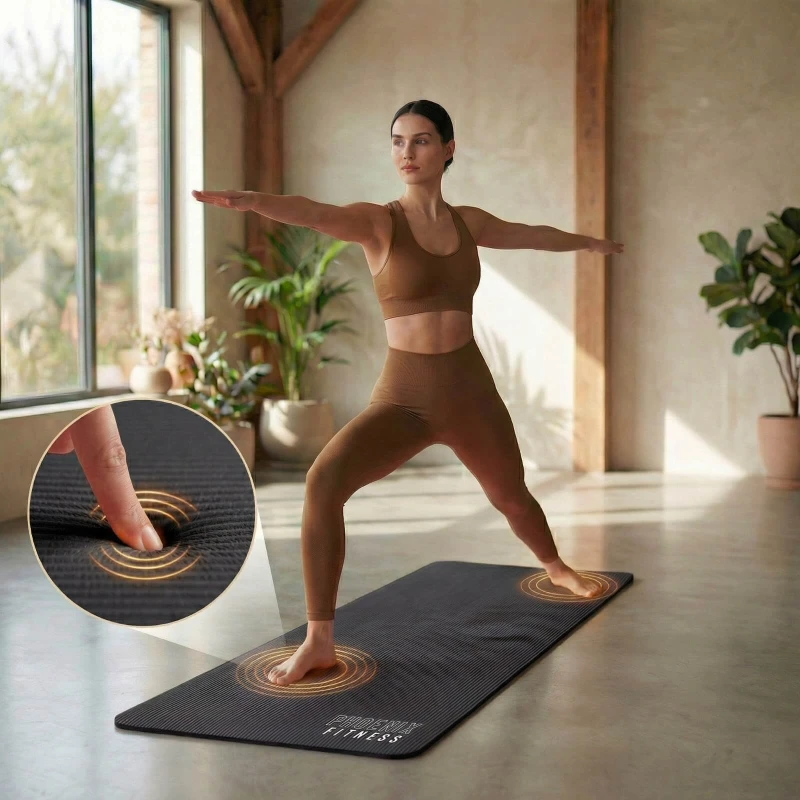 Mata do pilatesu Phoenix Fitness 1cm - czarny