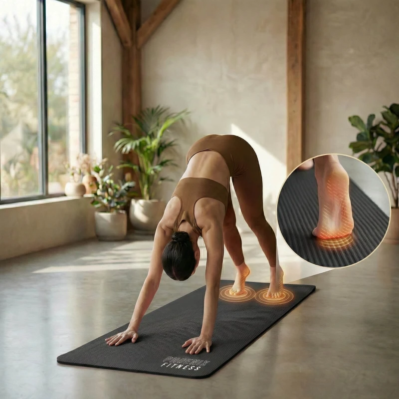 Mata do pilatesu Phoenix Fitness 1cm - czarny