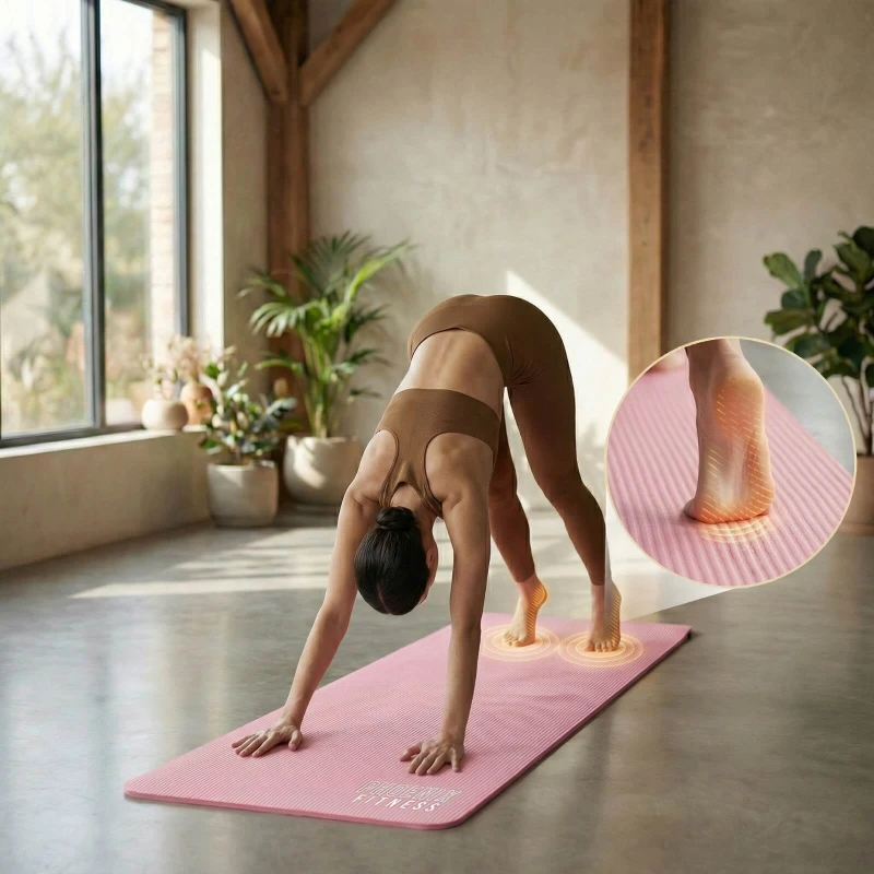 Mata do pilatesu Phoenix Fitness 1cm - różowy