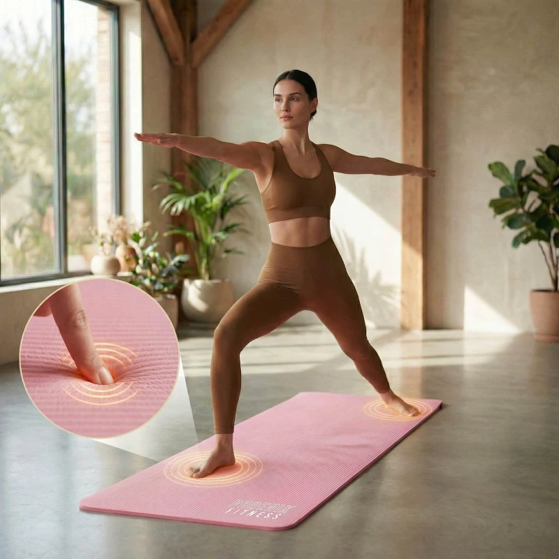 Mata do pilatesu Phoenix Fitness 1cm - różowy