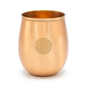 Miedziany kubek na wodę 350 ml - Kwiat życia