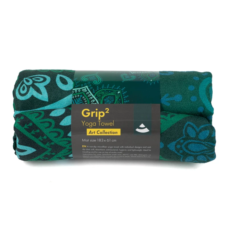 Ręcznik do jogi GRIP² Mandale, Jungle Green