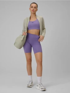 Legginsy krótkie treningowe z wysokim stanem bezszwowe damskie