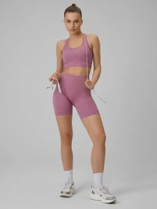 Legginsy krótkie treningowe z wysokim stanem bezszwowe damskie