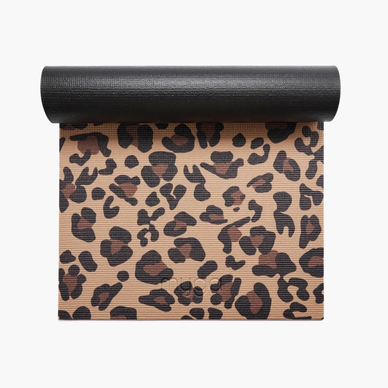 Zestaw do jogi myga Leopard Yoga Set: mata, klocek, pasek