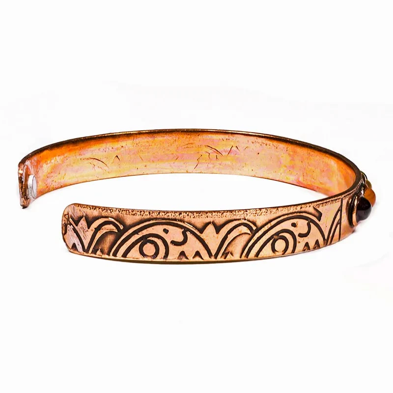 Miedziana bransoletka magnetyczna z minerałami 7 czakr