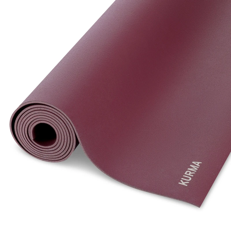 kurma_yoga_mat_geco-lite_garnet_rolled_closeup.jpg