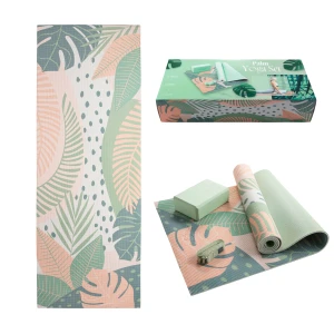 Zestaw do jogi myga Palm Yoga Set: mata, klocek, pasek