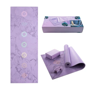 Zestaw do jogi myga Chakra Yoga Set: mata, klocek, pasek
