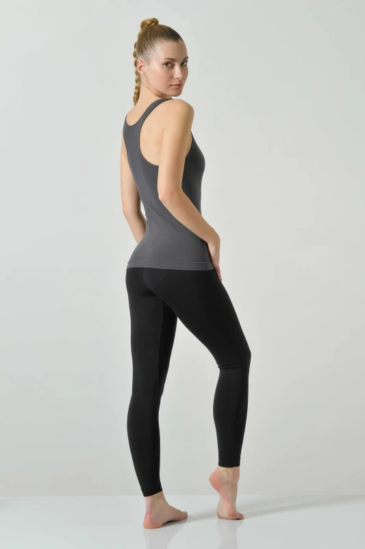 Damski top bez rękawów Omm Yoga by Risalti Gym antracytowy