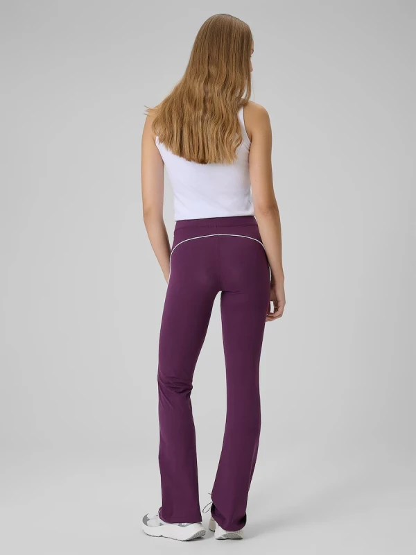 bawelniane-legginsy-flare-damskie-4f-burgundowe