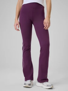 Bawełniane legginsy flare damskie 4F burgundowe
